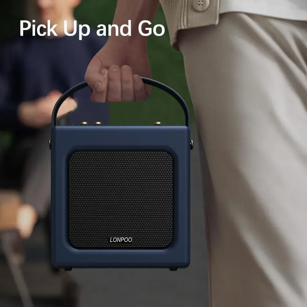 LONPOO Portable Karaoke Machine LP-H01 Navy Blue with Bluetooth & USB Playback | 20 Watts RMS - view 6