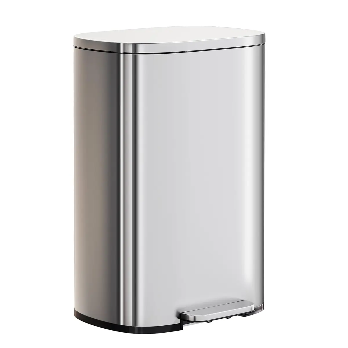 PayLessHere 13G Trash Can with Lid | Stainless Steel | Removable Inner Bucket for Kitchen & Office - main product image