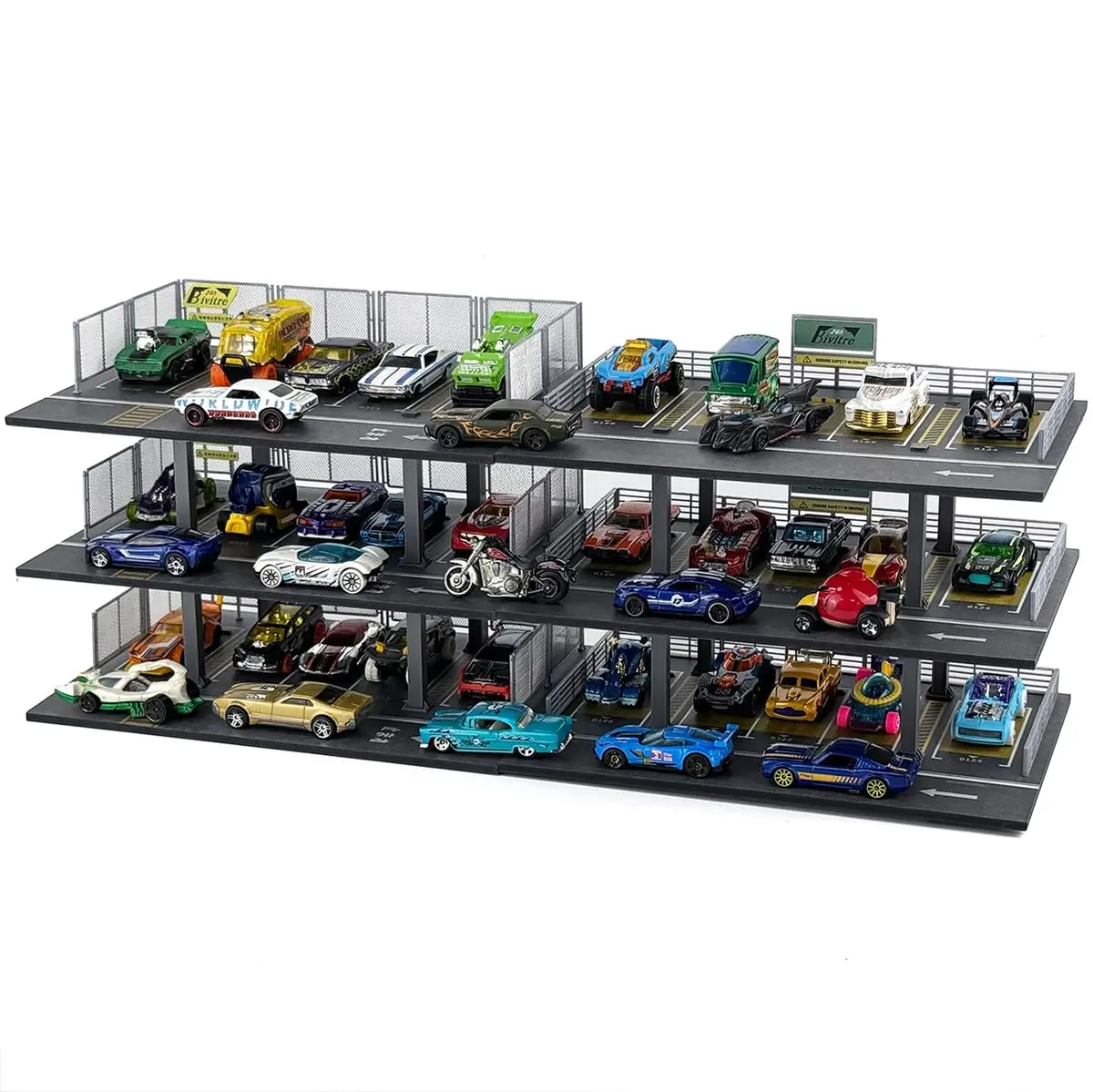 Bivitre 1/64 Scale Die-cast Car Display Case Organizer Parking Garage Diorama | Secure & Stackable - view 3