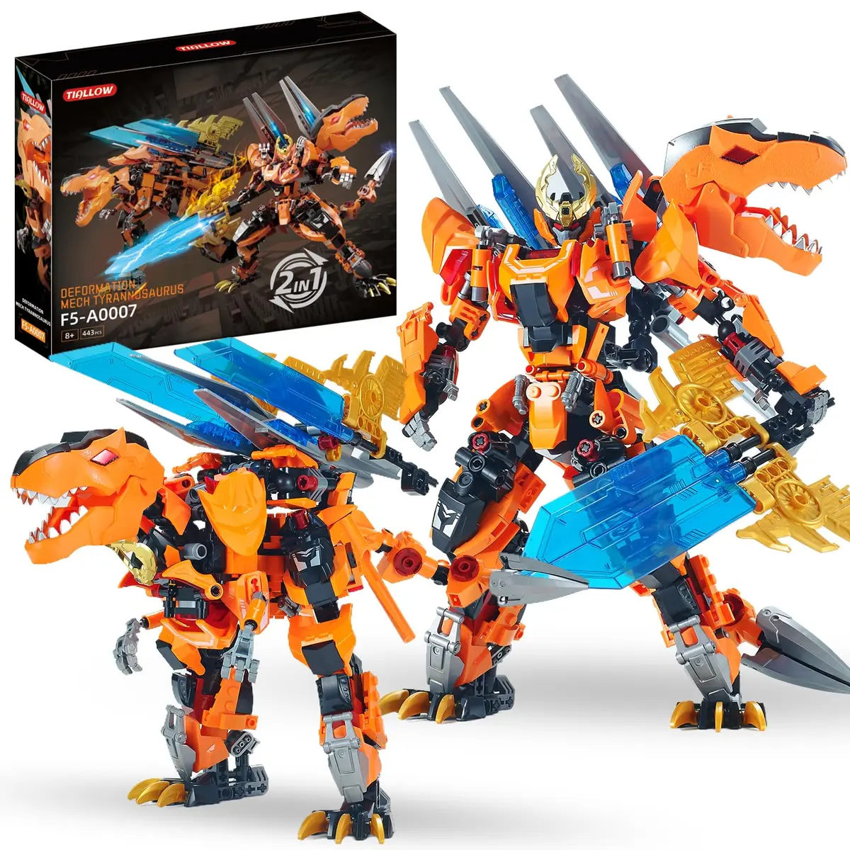TIALLOW T-Rex Mech Set Dinosaur Transform Robot Model Building Toy | 2-in-1 Dinosaur & Mech - main product image