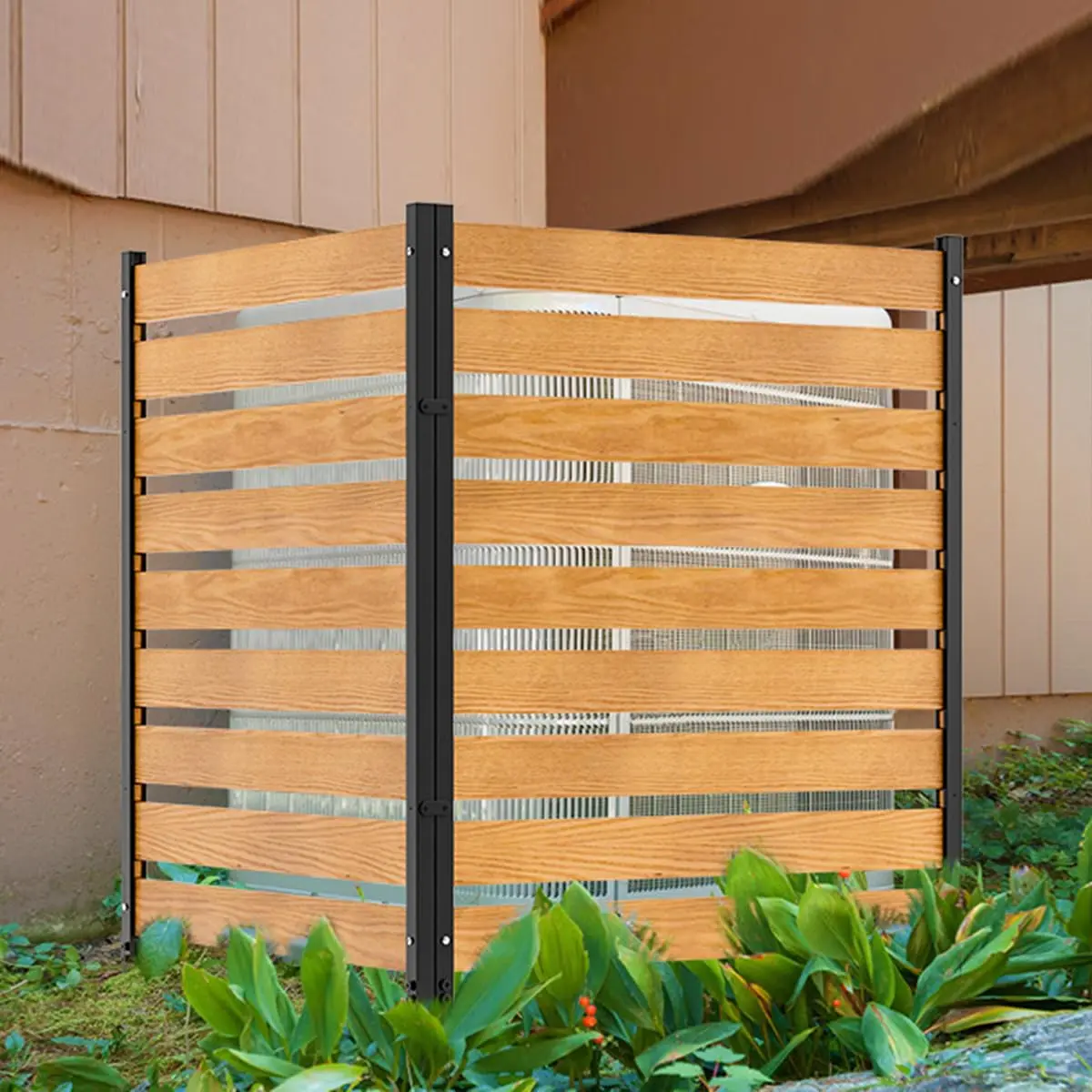 Mosener Air Conditioner Fence, Outdoor Wood Privacy Screens | Weather-Resistant 48" x 48" | Easy Install & Multi-Purpose - main product image