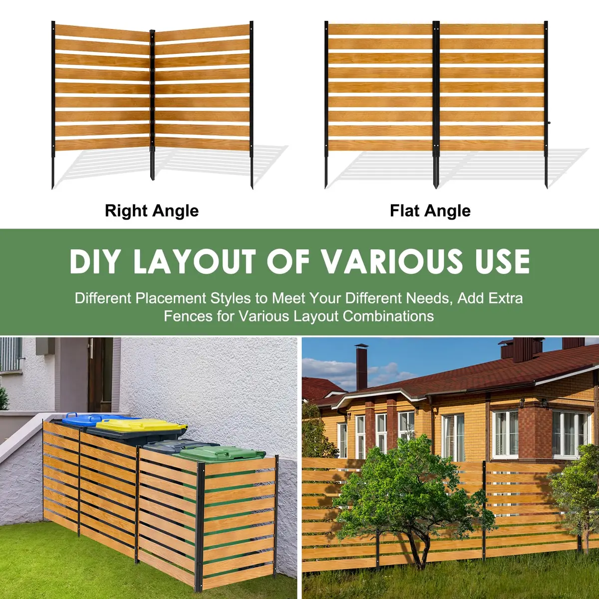 Mosener Air Conditioner Fence, Outdoor Wood Privacy Screens | Weather-Resistant 48" x 48" | Easy Install & Multi-Purpose - view 4
