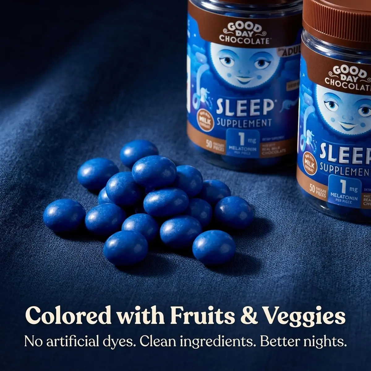 Good Day Chocolate Melatonin for Adults 2 Pack | Natural Sleep Aid with Chamomile & Fair Trade Chocolate - view 3