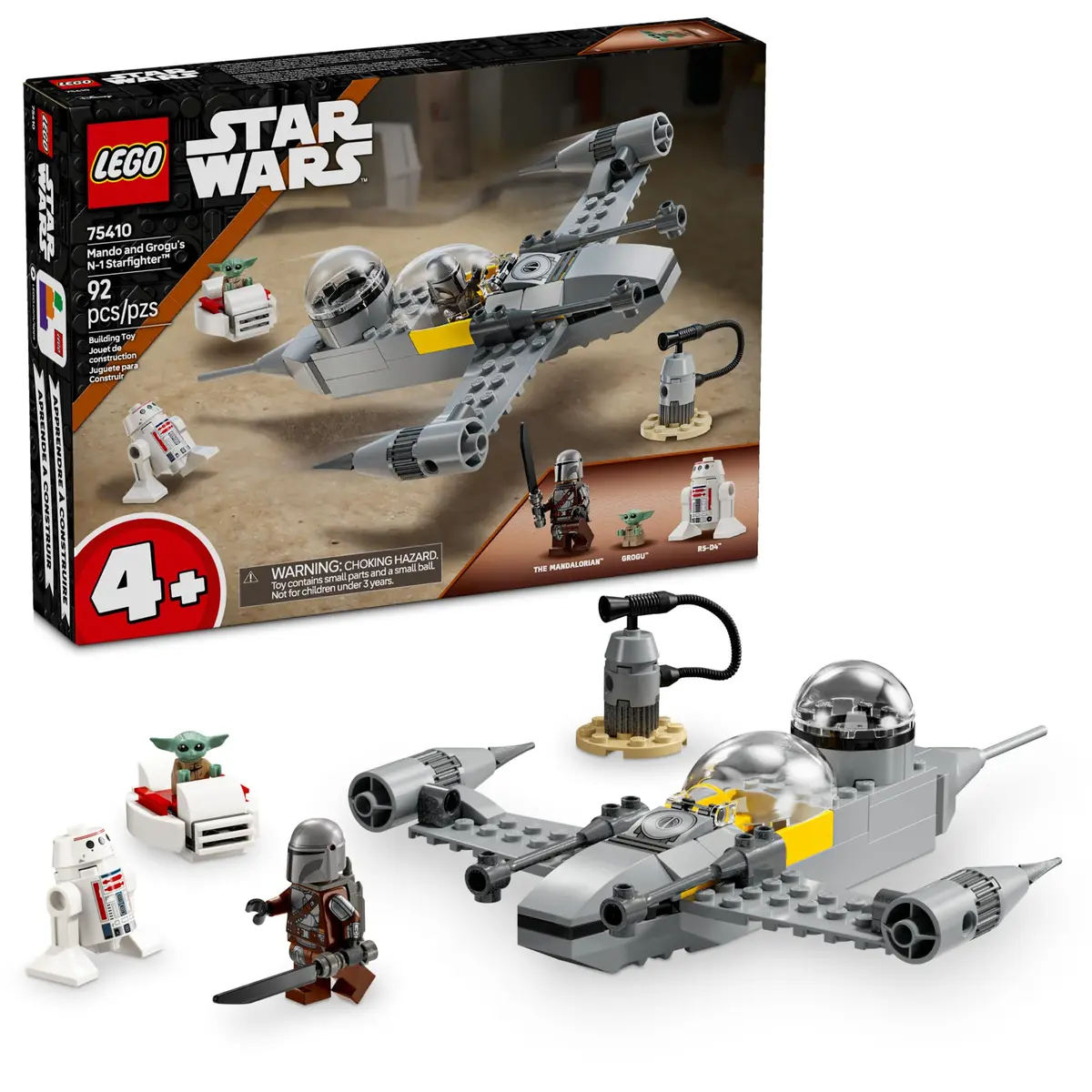 LEGO Star Wars: The Mandalorian Mando and Grogu's N-1 Starfighter Set | Toddler Building Toy for Kids 4+ - main product image