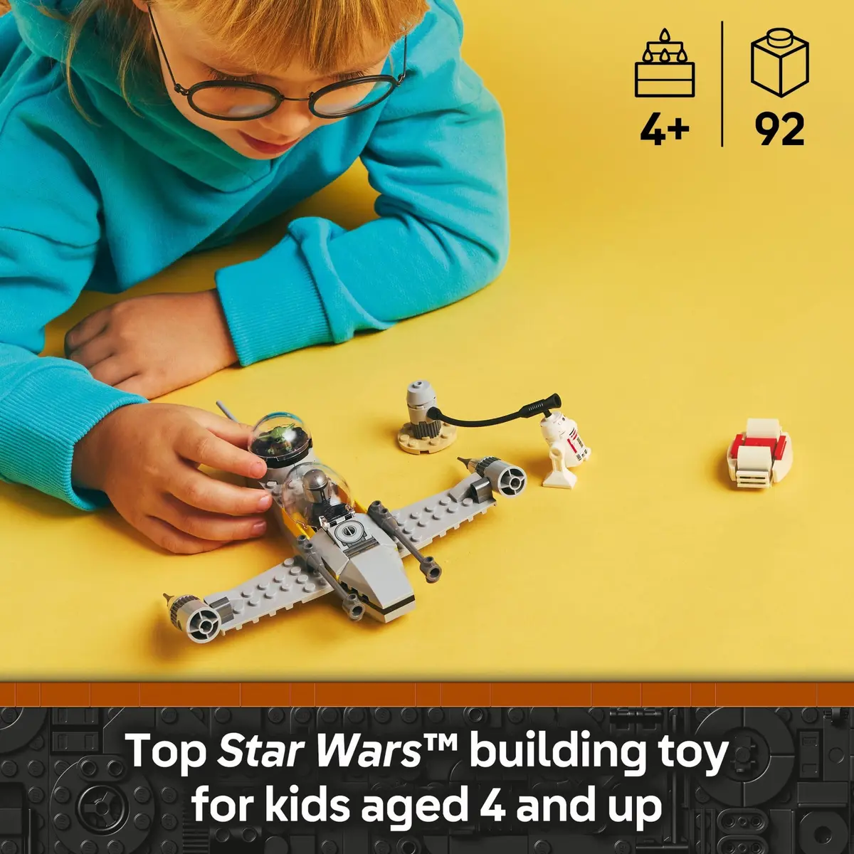 LEGO Star Wars: The Mandalorian Mando and Grogu's N-1 Starfighter Set | Toddler Building Toy for Kids 4+ - view 2