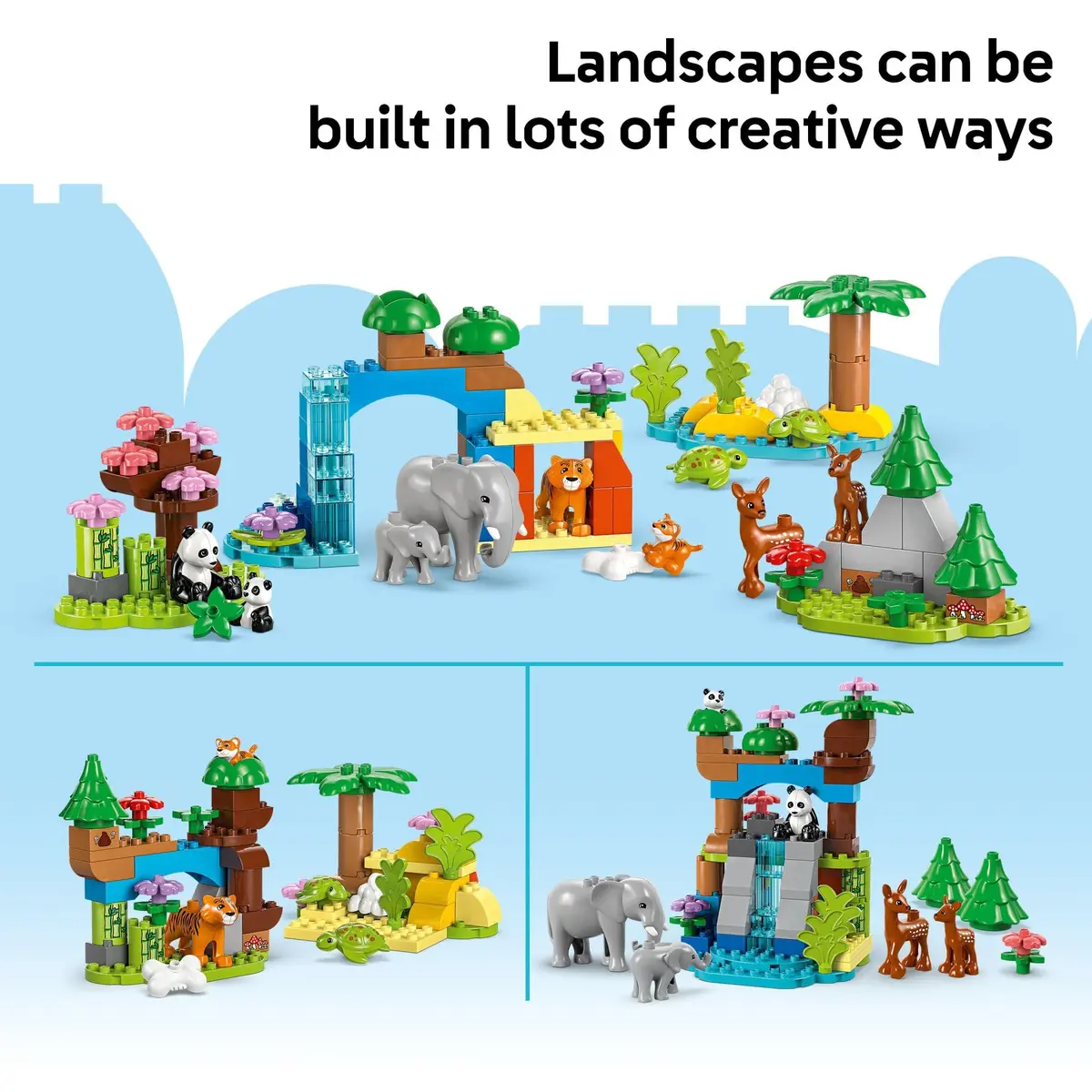LEGO DUPLO Town 3 in 1 Wild Animal Families Building Toy Playset | Preschool Learning & Educational Toy for Toddlers, Ages 2+ - view 5