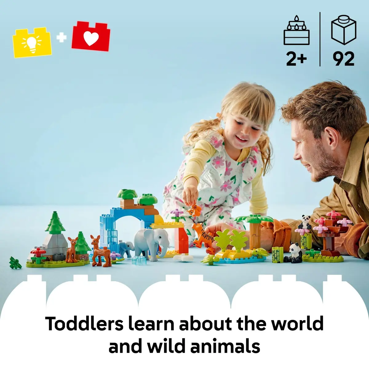 LEGO DUPLO Town 3 in 1 Wild Animal Families Building Toy Playset | Preschool Learning & Educational Toy for Toddlers, Ages 2+ - view 2