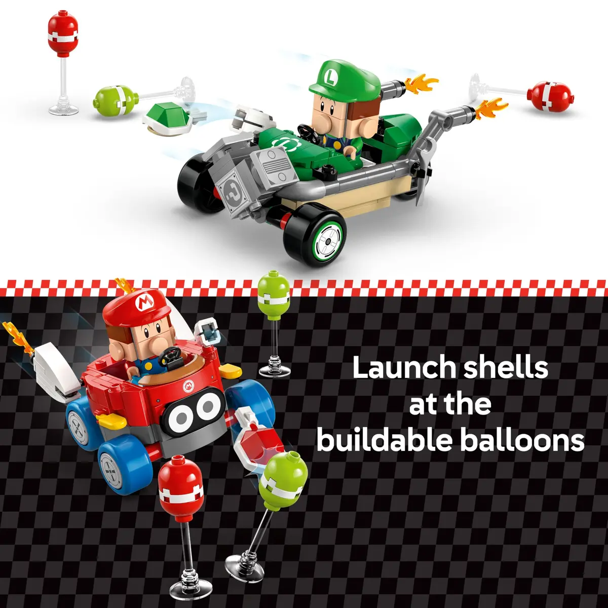 LEGO Super Mario Mario Kart Baby Mario vs Baby Luigi Set | Collectible Toy Building Set for Kids 8+ - view 5