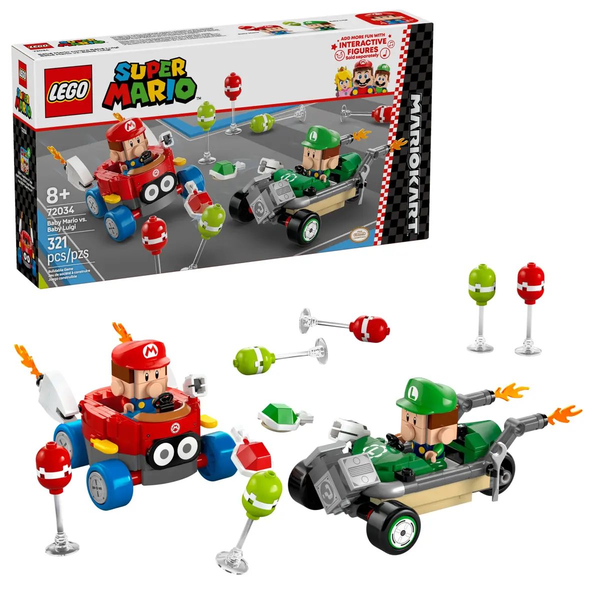 LEGO Super Mario Mario Kart Baby Mario vs Baby Luigi Set | Collectible Toy Building Set for Kids 8+ - main product image