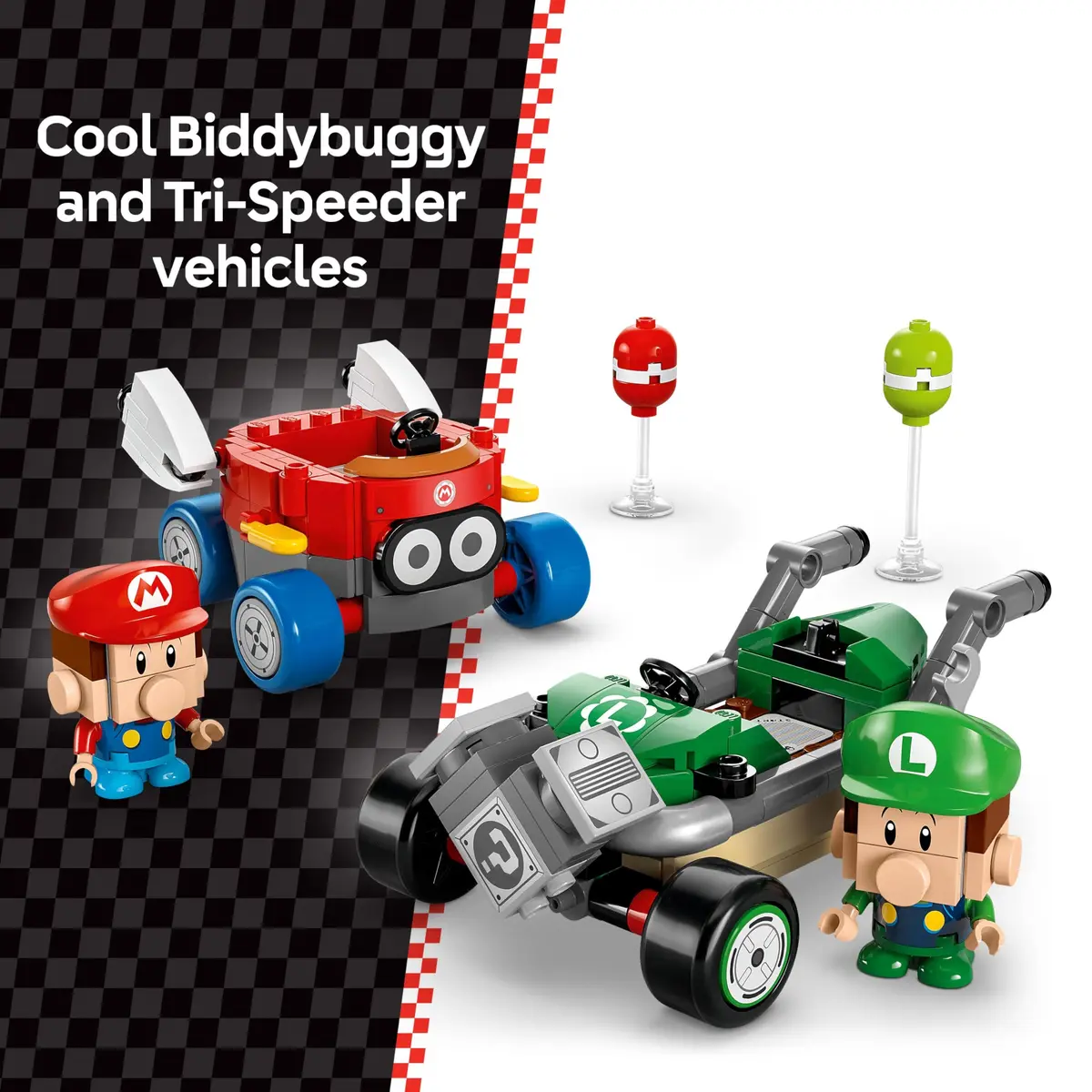 LEGO Super Mario Mario Kart Baby Mario vs Baby Luigi Set | Collectible Toy Building Set for Kids 8+ - view 3