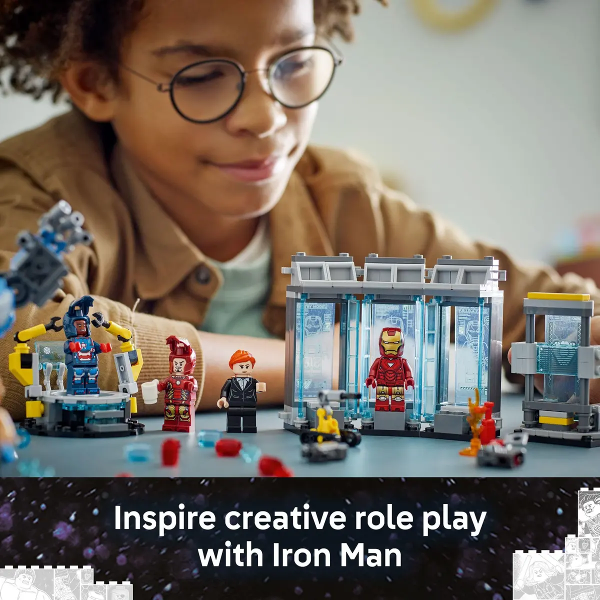 LEGO Marvel Iron Man’s Laboratory: Hall of Armor Building Toy - Marvel Superhero Toy for Kids, Boys and Girls, Ages 8+ | Minifigures & Mech - view 5