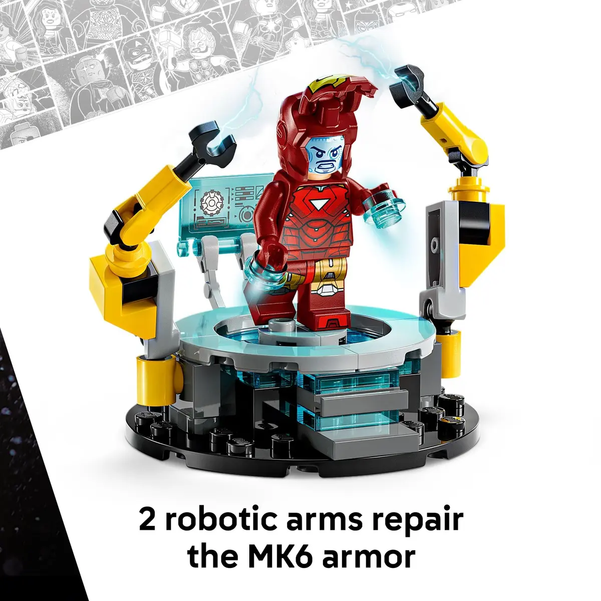 LEGO Marvel Iron Man’s Laboratory: Hall of Armor Building Toy - Marvel Superhero Toy for Kids, Boys and Girls, Ages 8+ | Minifigures & Mech - view 4