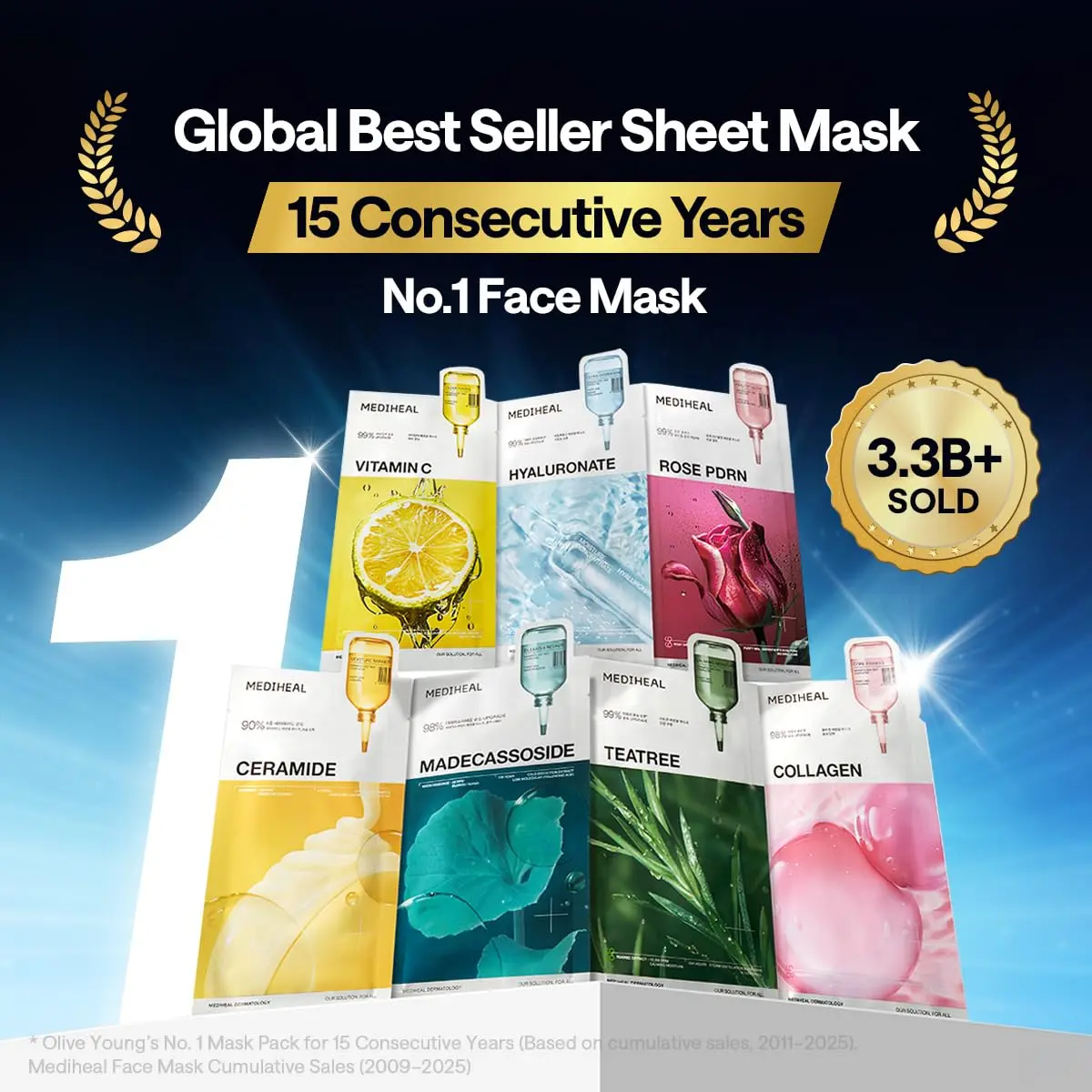 MEDIHEAL Madecassoside Essential Face Sheet Mask 10 Count (240 ml) | Blemish Repair for Redness-Prone Skin - view 2