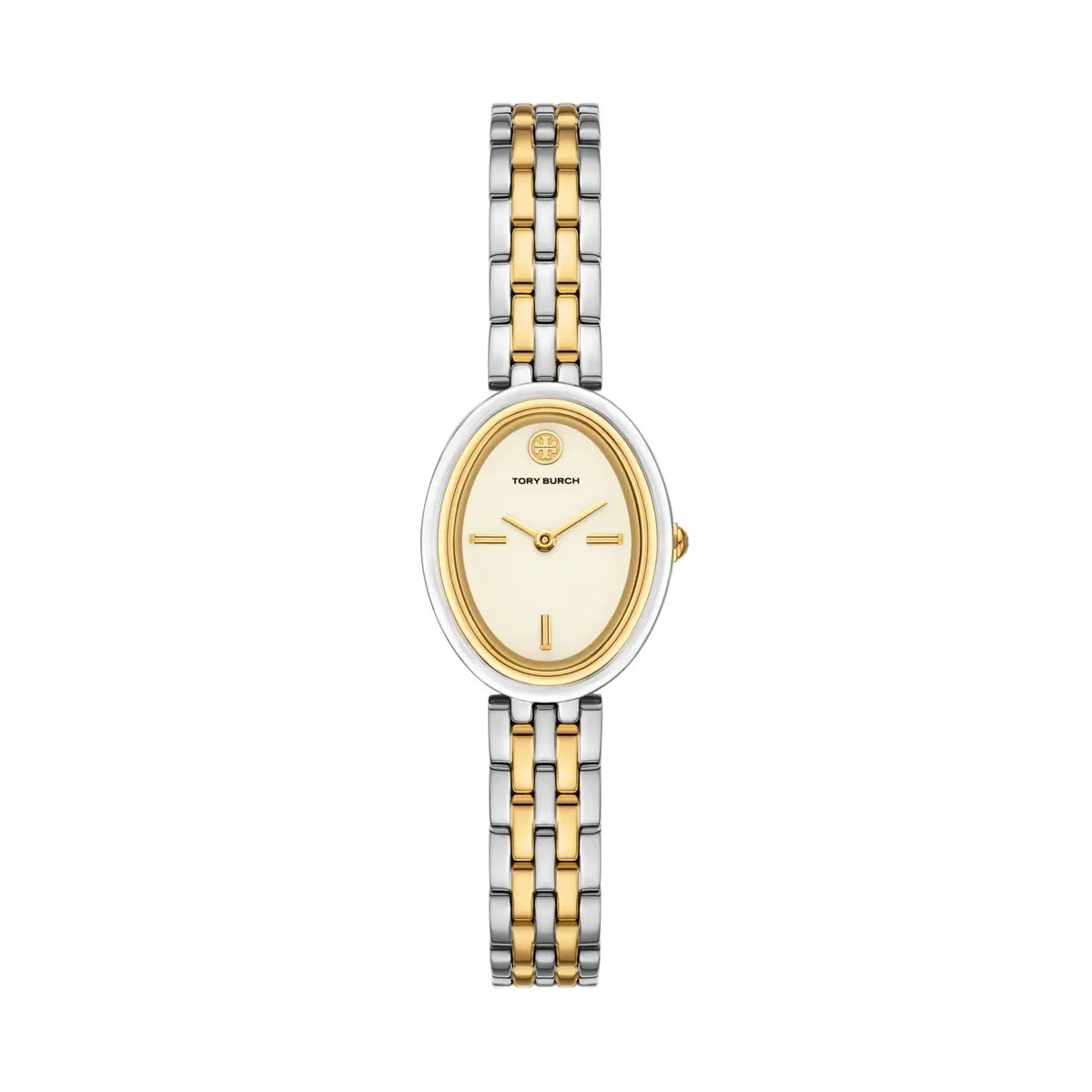 Tory Burch Women's Oval Two-Tone Stainless Steel Bracelet Watch (Model: TBW6033) | Elegant, feminine design for daily or formal wear - main product image