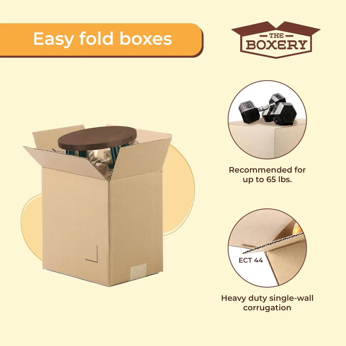 The Boxery Heavy Duty 16 x 12 x 8" Cardboard Boxes 25 Pack | Supports up to 65lbs - view 5