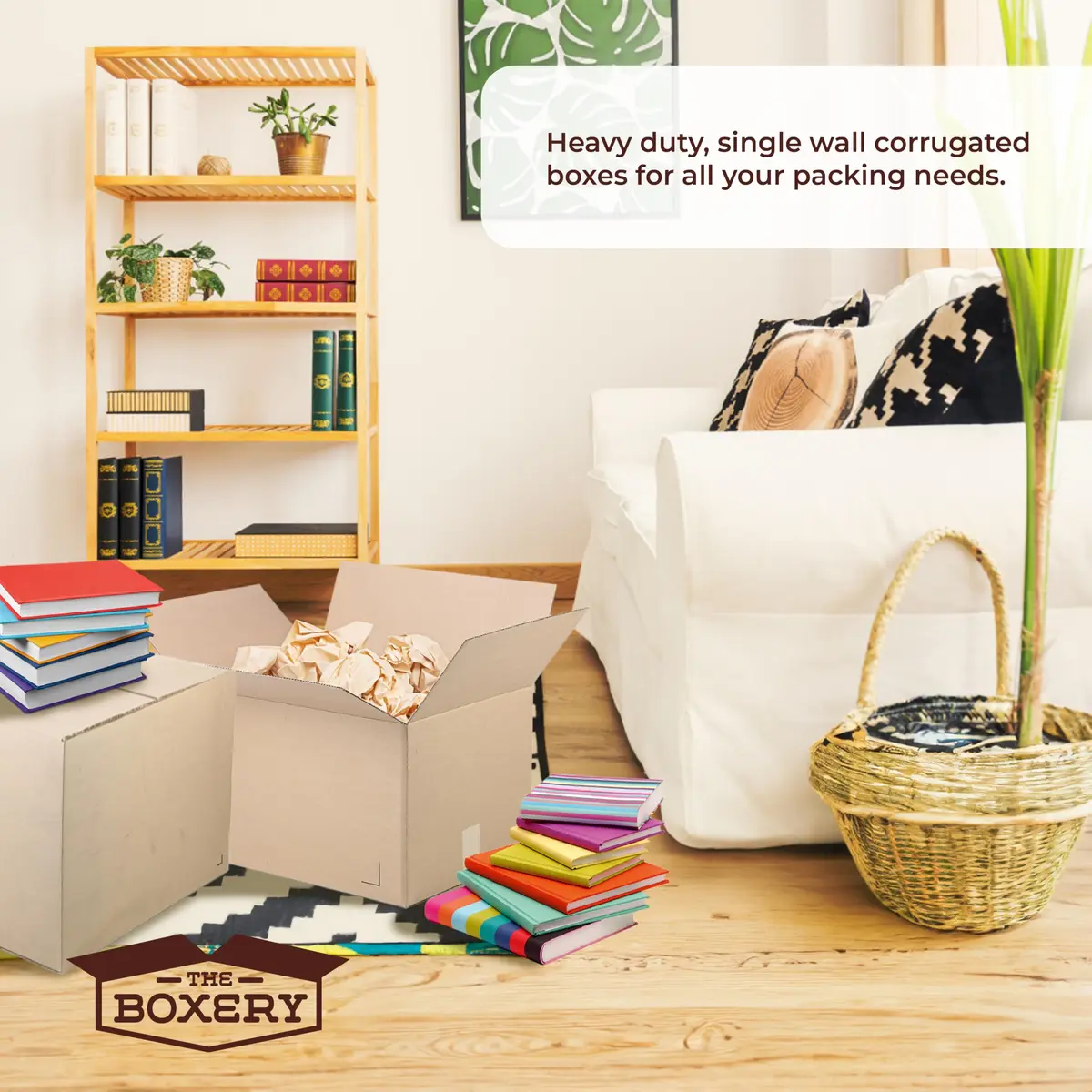 The Boxery Heavy Duty 16 x 12 x 8" Cardboard Boxes 25 Pack | Supports up to 65lbs - view 6