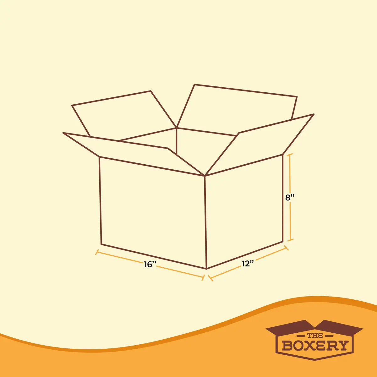 The Boxery Heavy Duty 16 x 12 x 8" Cardboard Boxes 25 Pack | Supports up to 65lbs - view 3