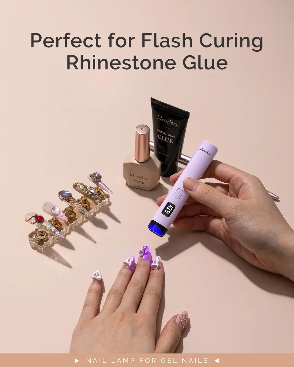 MelodySusie Handheld Flash Cure Nail Lamp P-ART01R | Cordless, UV LED, 20s/60s Timer, 90 Min Battery, Eye-Protection Cover - view 7