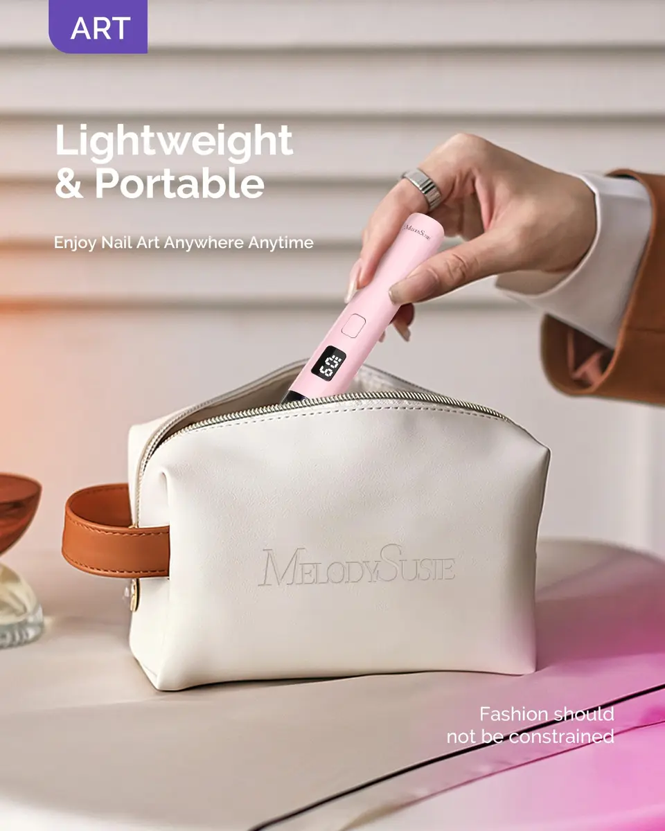 MelodySusie Handheld Flash Cure Nail Lamp P-ART01R | Cordless, Spot Cure, 20s/60s Timer, 450mAh Battery - view 5