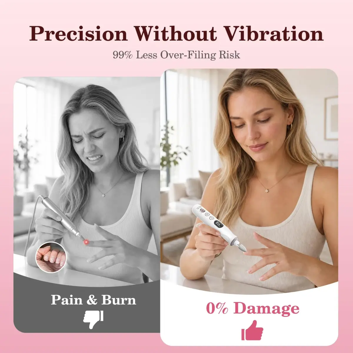 PELCAS Cordless Electric Nail File 6.5" (16.5cm) with LED Light | 10 Speeds, 5-Hour Battery - view 6