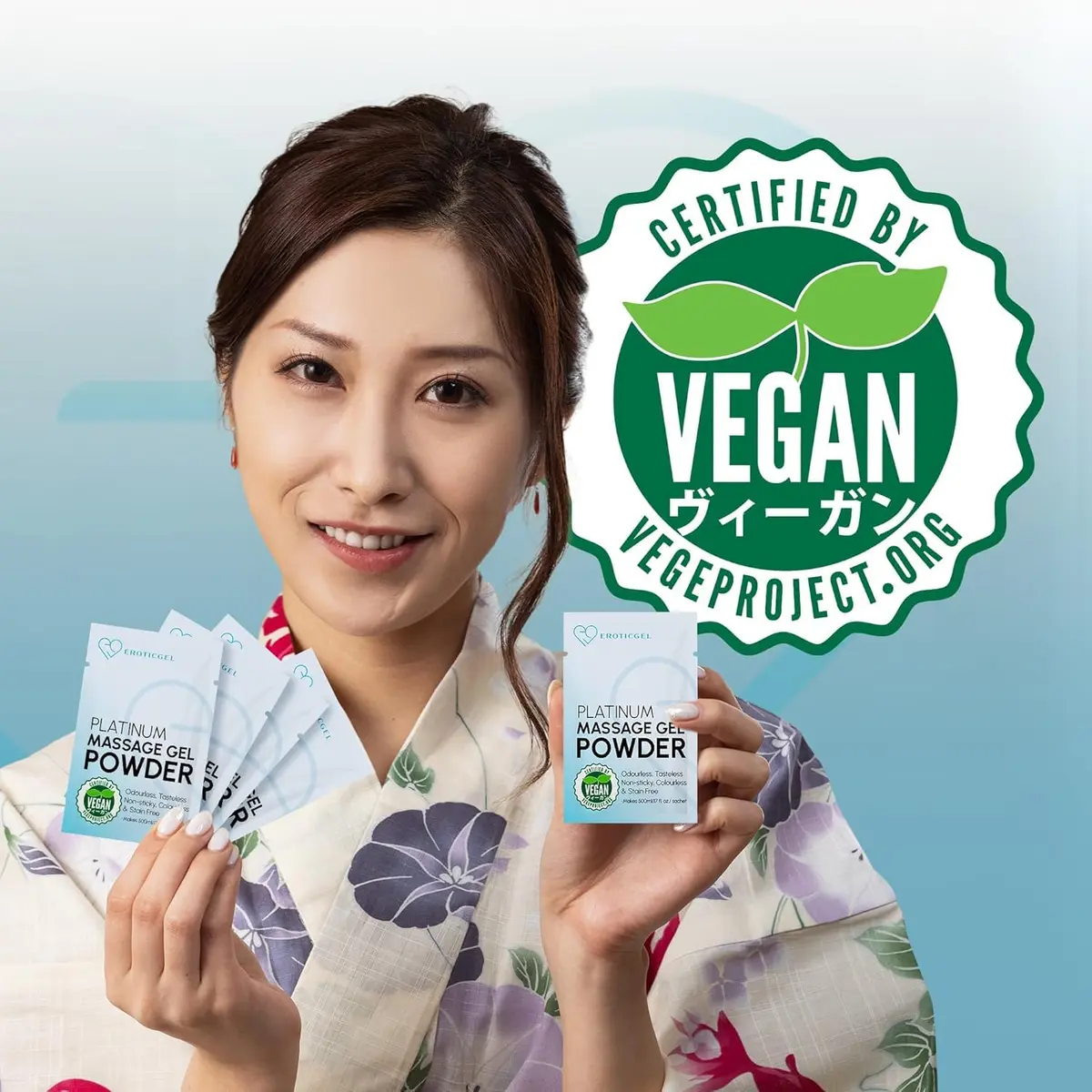 EROTICGEL Platinum Nuru Massage Gel Powder 25g (0.88 oz) | Vegan, Made in Japan, Customizable - view 6