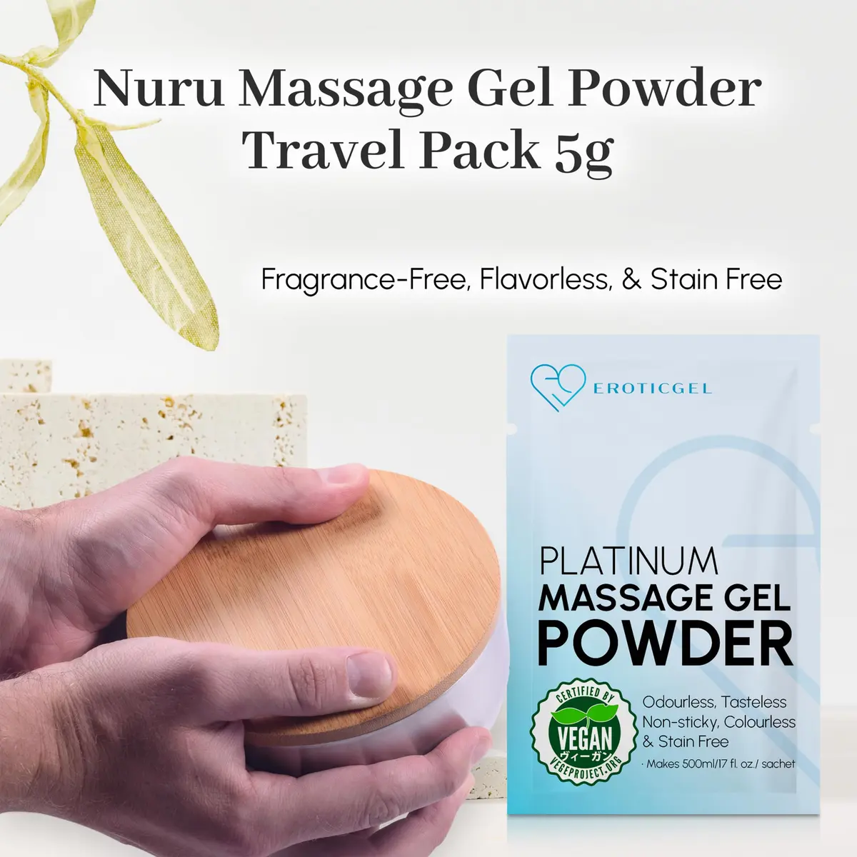 EROTICGEL Platinum Japanese Nuru Massage Gel Powder 1500ml (50.7 fl oz) | Vegan, Made in Japan, Fragrance-Free - view 4