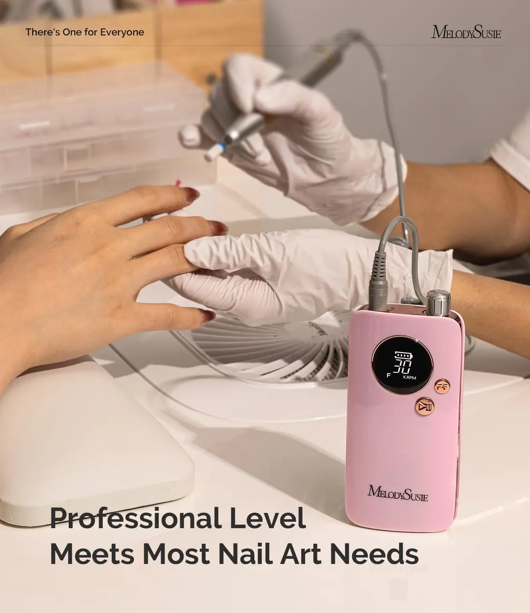 MelodySusie SC320F Rechargeable Nail Drill 30,000 RPM Pink | Beginner-Friendly Electric Nail File with HD Display - view 6
