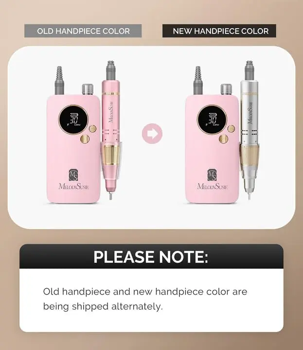 MelodySusie SC320F Rechargeable Nail Drill 30,000 RPM Pink | Beginner-Friendly Electric Nail File with HD Display - view 2