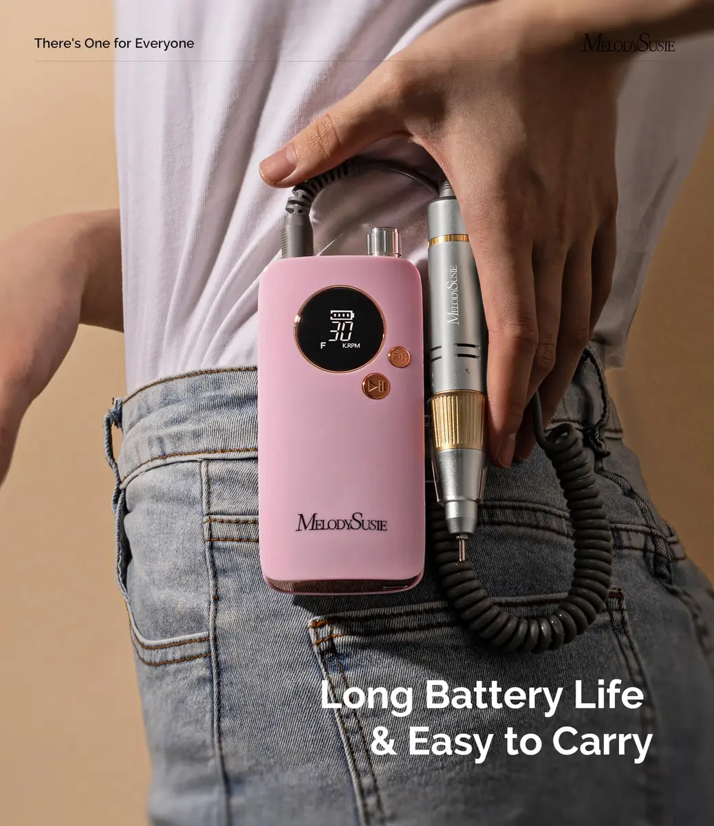 MelodySusie SC320F Rechargeable Nail Drill 30,000 RPM Pink | Beginner-Friendly Electric Nail File with HD Display - view 4