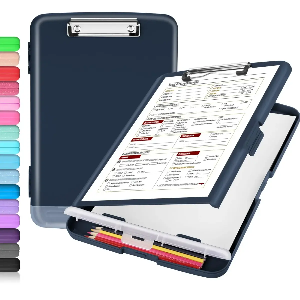 Sooez Storage Clipboard with Pen Holder 35.5 cm (14 in) | Holds 200+ Sheets & Pens - main product image