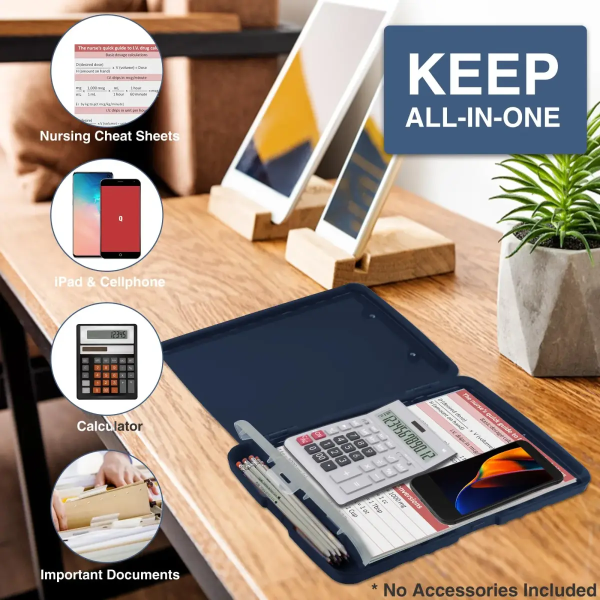 Sooez Storage Clipboard with Pen Holder 35.5 cm (14 in) | Holds 200+ Sheets & Pens - view 5