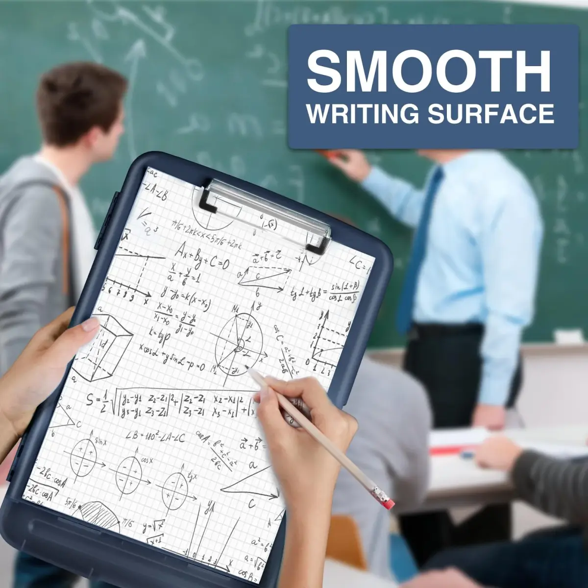 Sooez Storage Clipboard with Pen Holder 35.5 cm (14 in) | Holds 200+ Sheets & Pens - view 6