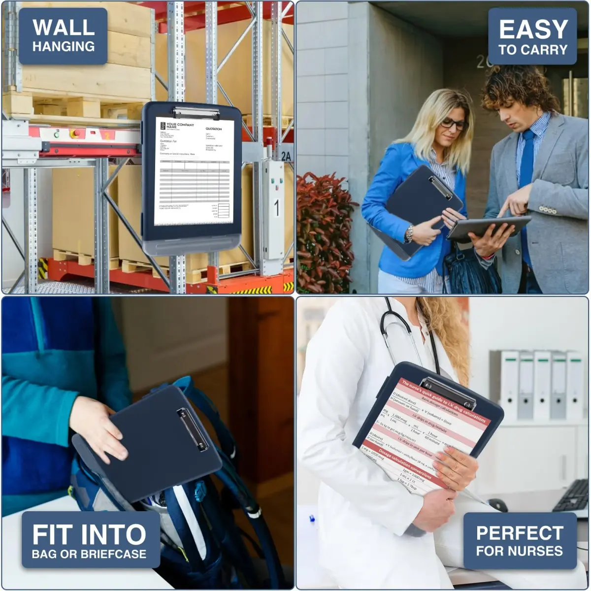 Sooez Storage Clipboard with Pen Holder 35.5 cm (14 in) | Holds 200+ Sheets & Pens - view 7
