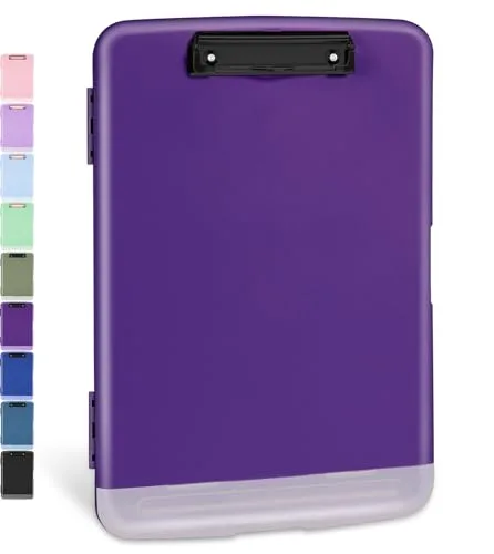 Sooez Storage Clipboard with Pen Holder, Dark Purple, 8.5x11 Inch | High Capacity for Students & Professionals - main product image