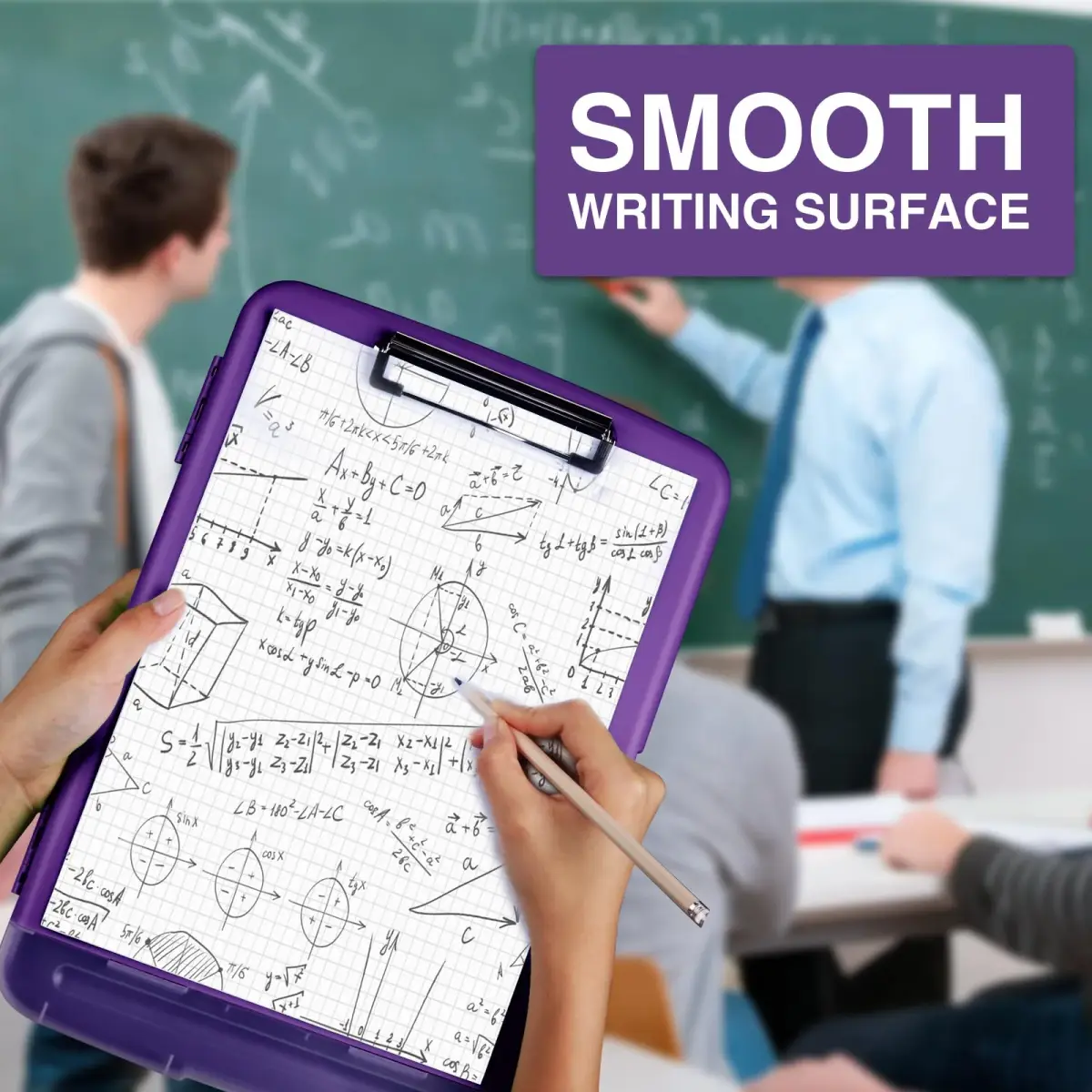 Sooez Storage Clipboard with Pen Holder, Dark Purple, 8.5x11 Inch | High Capacity for Students & Professionals - view 6