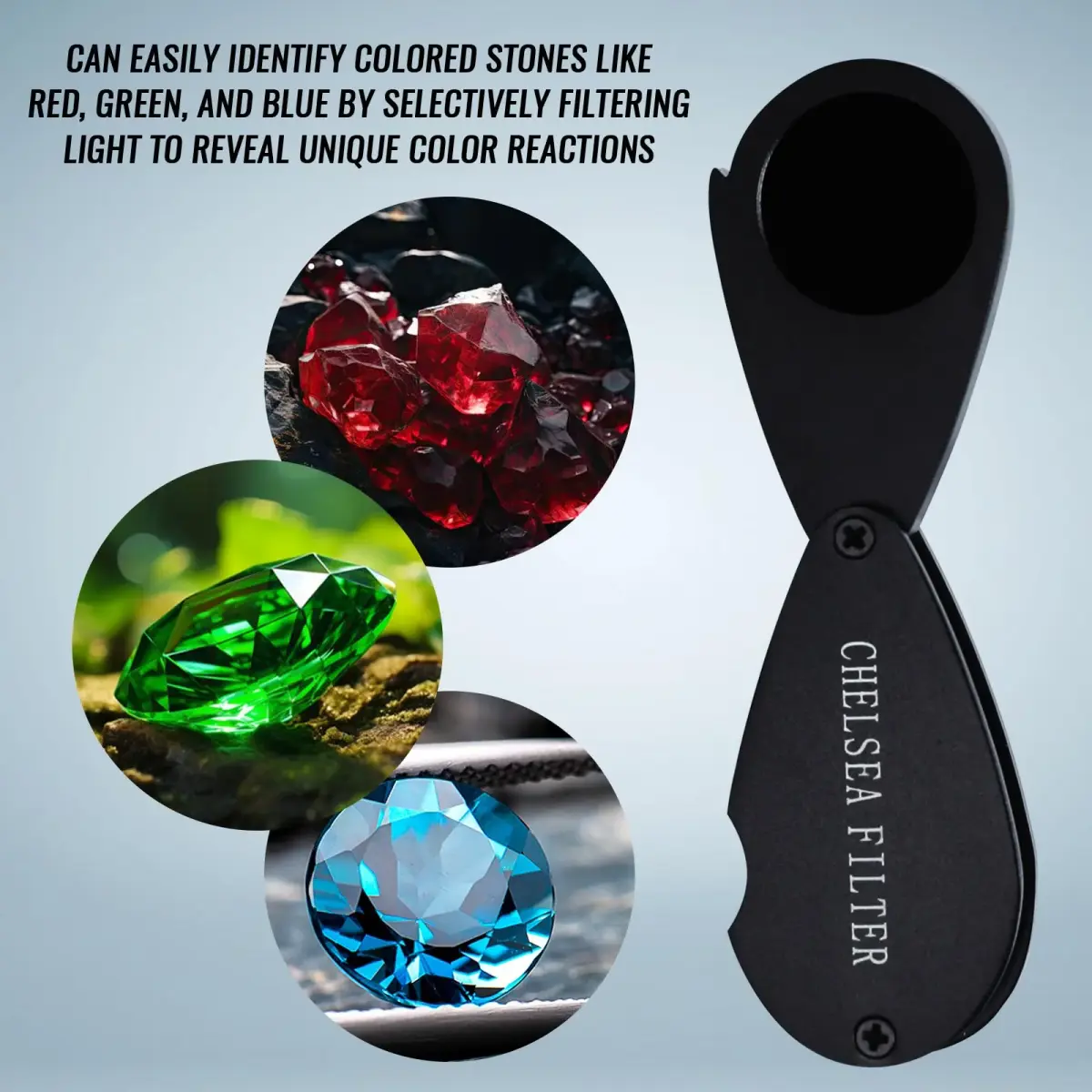 TEKCOPLUS Chelsea Filter for Gemstone Identification | Black Glass Filter for Emeralds, Rubies, Sapphires, Aquamarine (1 Unit) - view 5