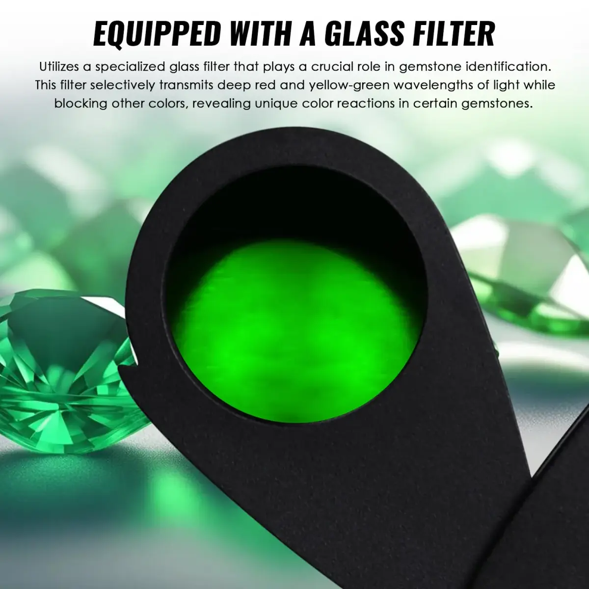 TEKCOPLUS Chelsea Filter for Gemstone Identification | Black Glass Filter for Emeralds, Rubies, Sapphires, Aquamarine (1 Unit) - view 2