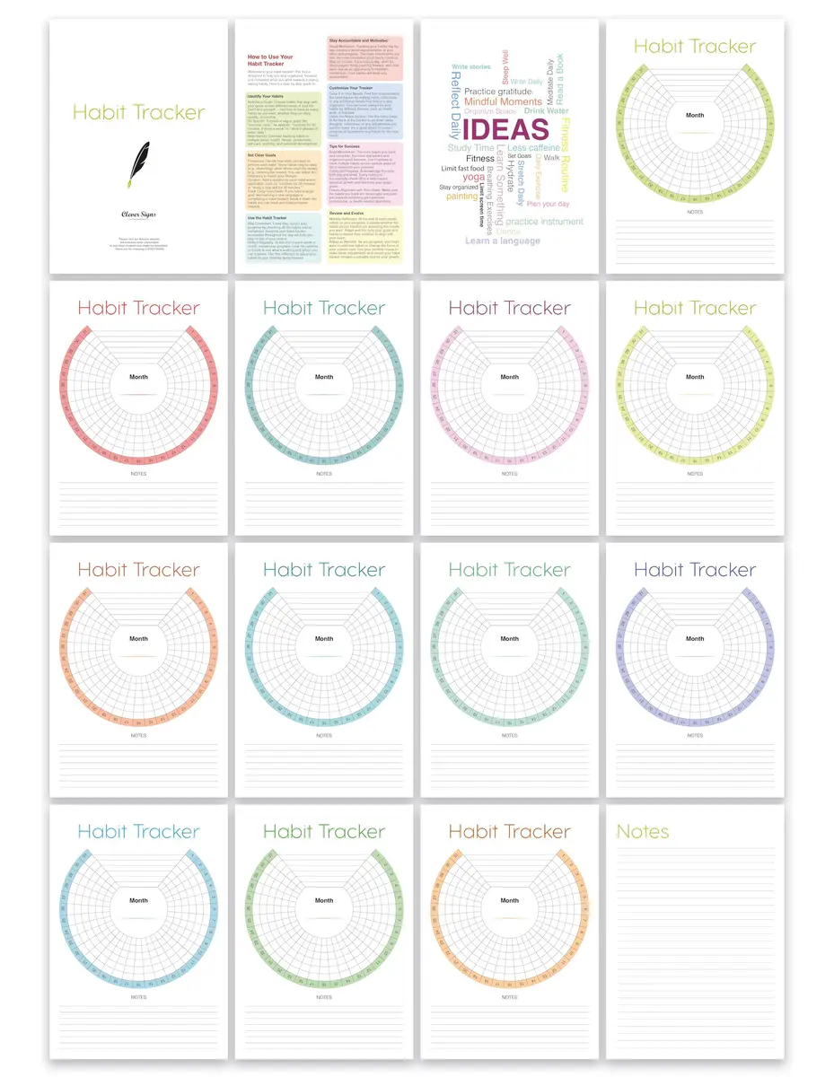 Clever Signs Habit Tracker Calendar (Undated 12 Month) with Silver Spiral Bound | Goal & Productivity Planner for Indian Users - view 5
