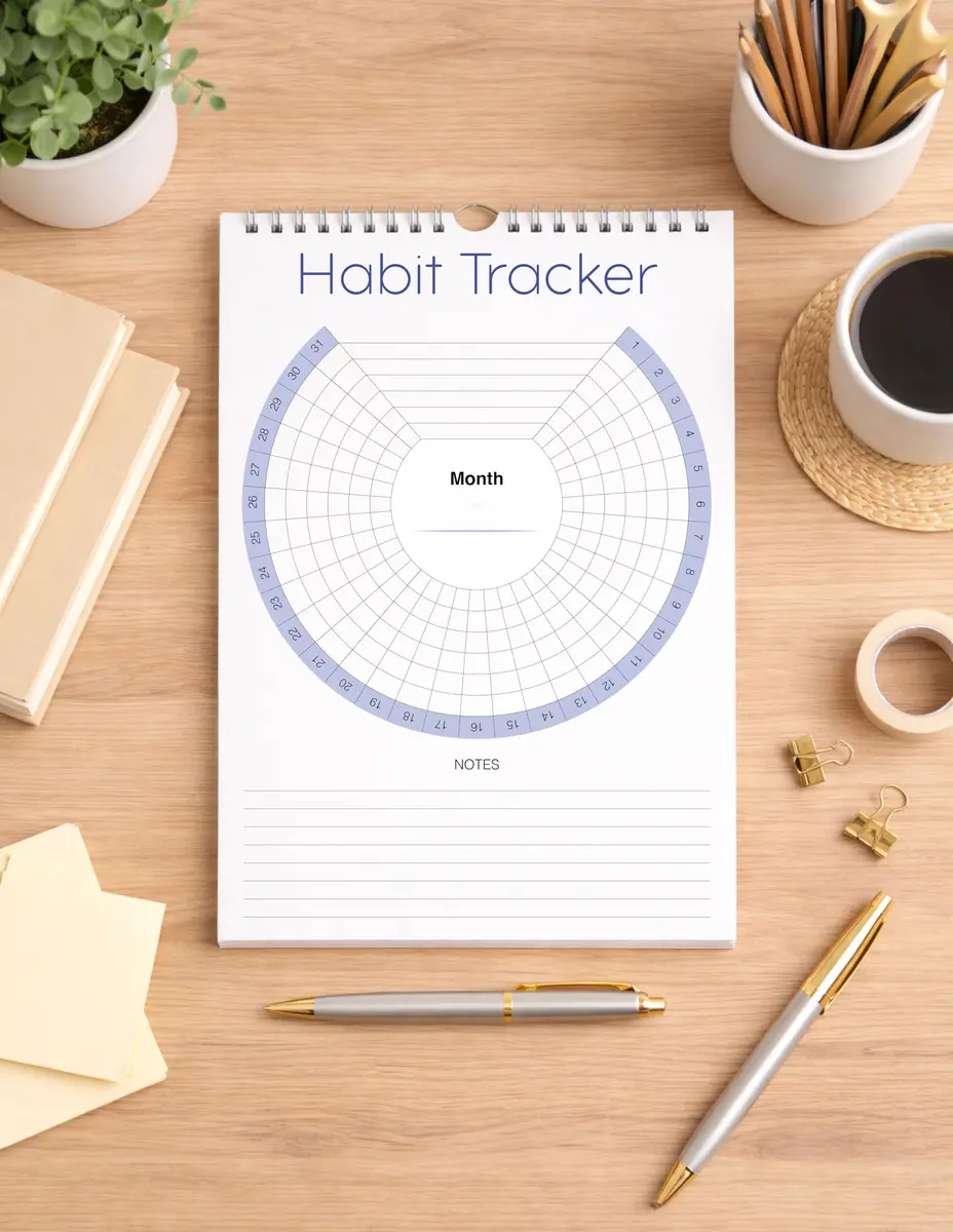 Clever Signs Habit Tracker Calendar (Undated 12 Month) with Silver Spiral Bound | Goal & Productivity Planner for Indian Users - view 2