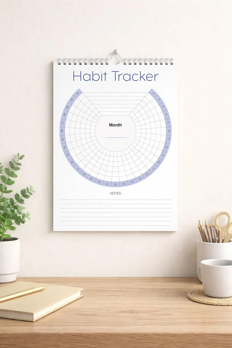 Clever Signs Habit Tracker Calendar (Undated 12 Month) with Silver Spiral Bound | Goal & Productivity Planner for Indian Users - view 3