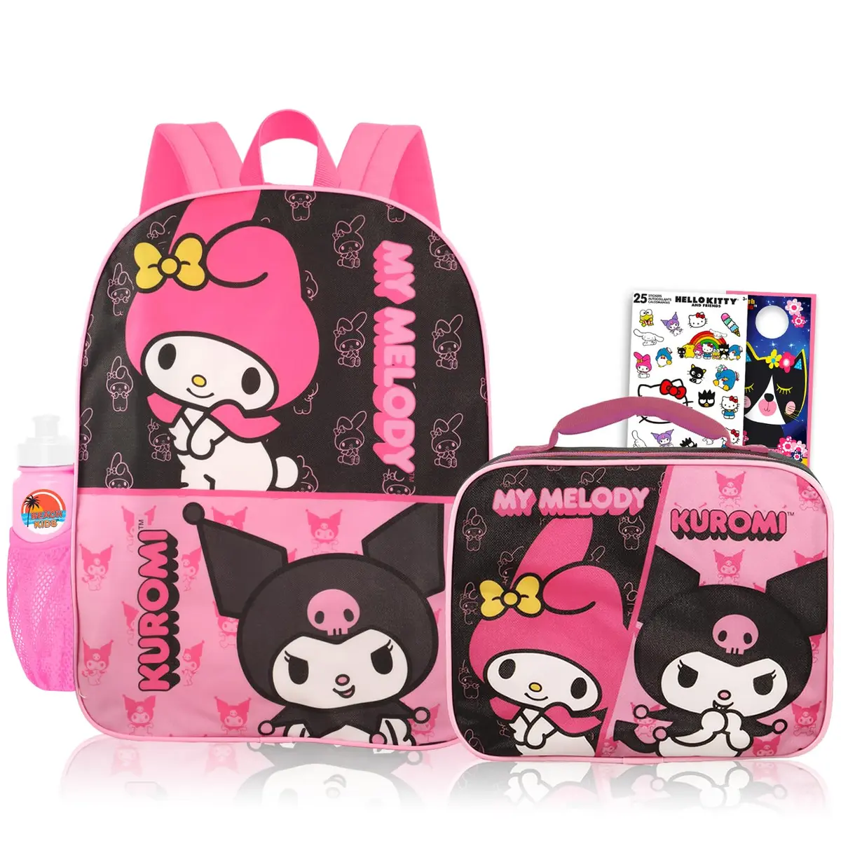 SANRIO My Melody Kuromi Backpack & Lunch Box Set for Girls | 16" School Bundle with Water Bottle & Stickers - main product image