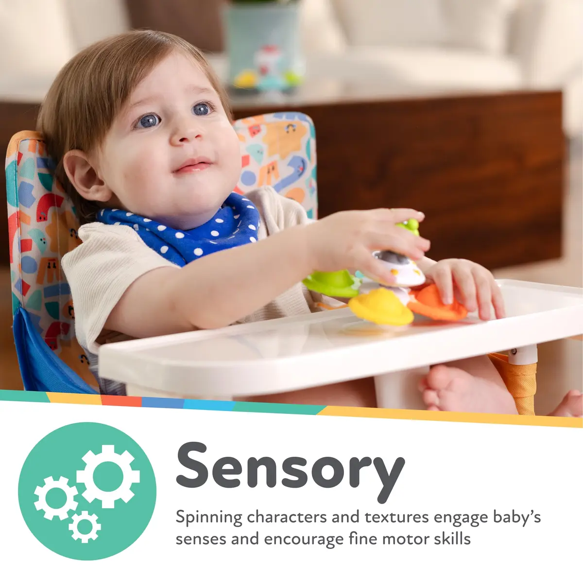 Nuby Suction Spinner Toys with Spinning Poppers – 3 Pack Baby Fidget Toys for High Chair & Bath, Space Theme, 12m+ | Bright Colors & Safe Materials - view 3