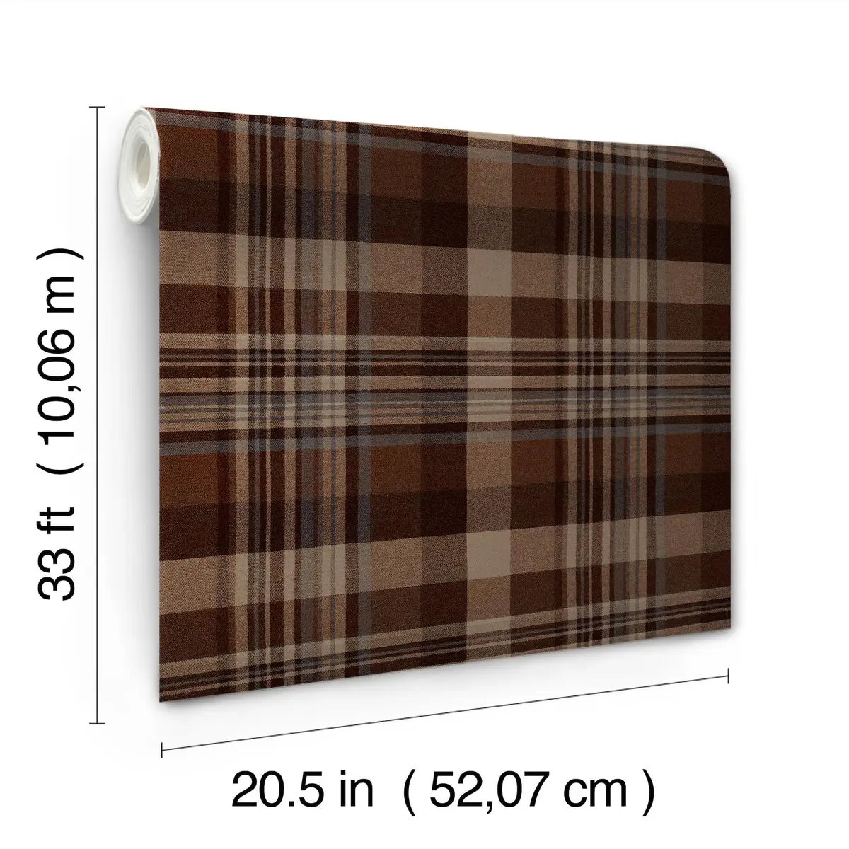 Yellowstone Dutton Plaid Rust Wallpaper 20.5" x 33ft | Durable Prepasted Non-Woven Design - view 6