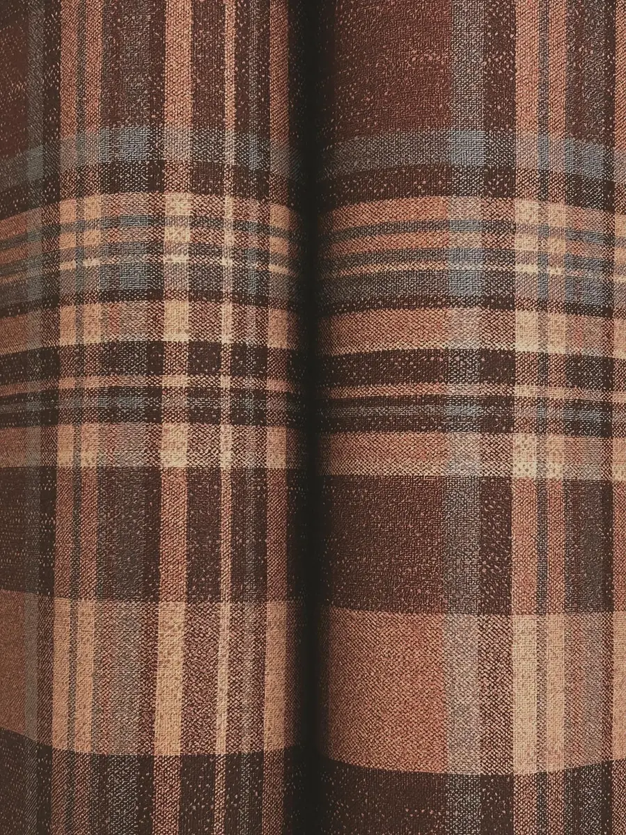Yellowstone Dutton Plaid Rust Wallpaper 20.5" x 33ft | Durable Prepasted Non-Woven Design - view 2