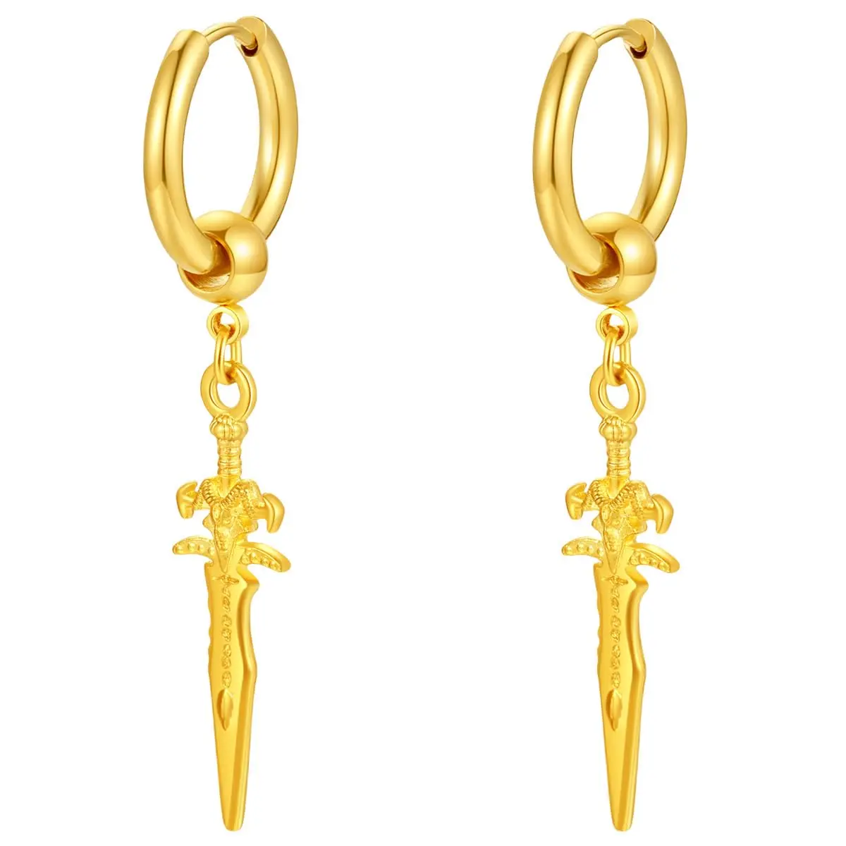 Hebelee Small Hoop Earrings for Women Men | Stainless Steel Drop & Dangle Jewelry (52mm) - main product image