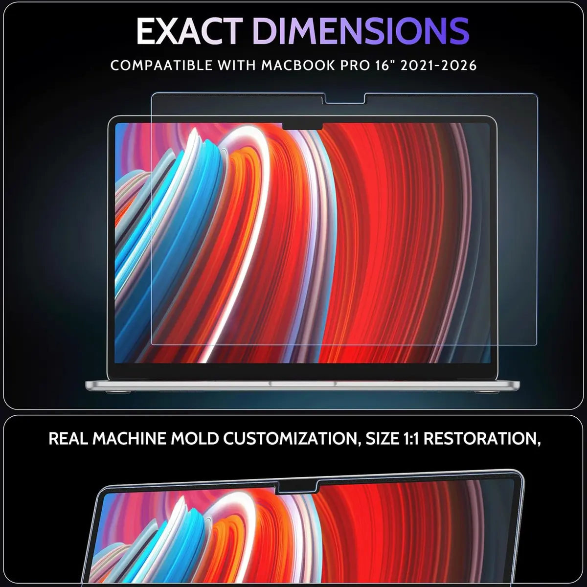 Peslv Magnetic Anti Blue Light Screen Protector for MacBook Pro 16 Inch (2021-2026, M1-M5 Chips) | Blue Light Filter, Eye Protection, Matte Finish - view 6