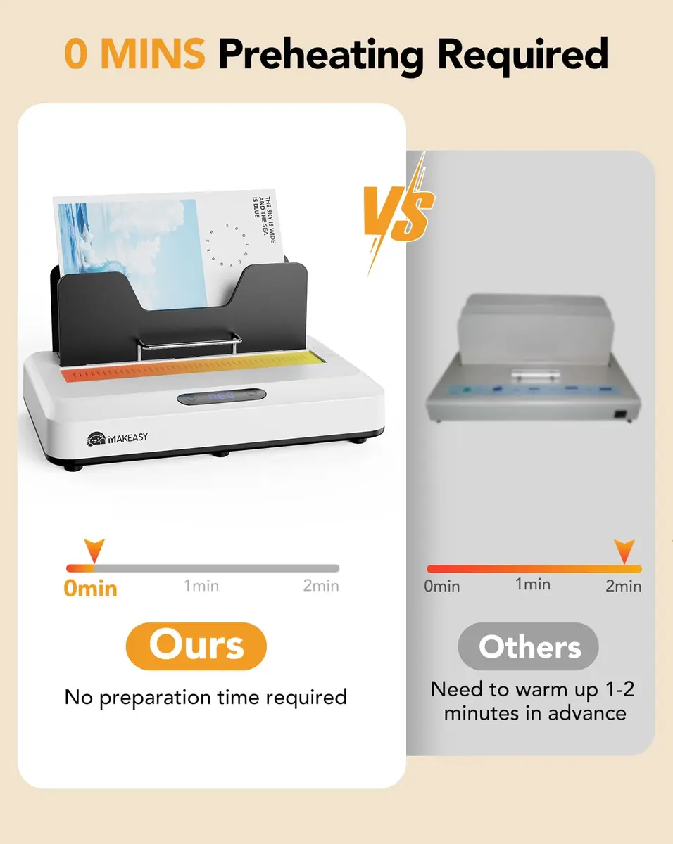 MAKEASY Thermal Binding Machine 500 Sheets | Digital Touch Panel, Air Cooling, 10 Covers - view 5