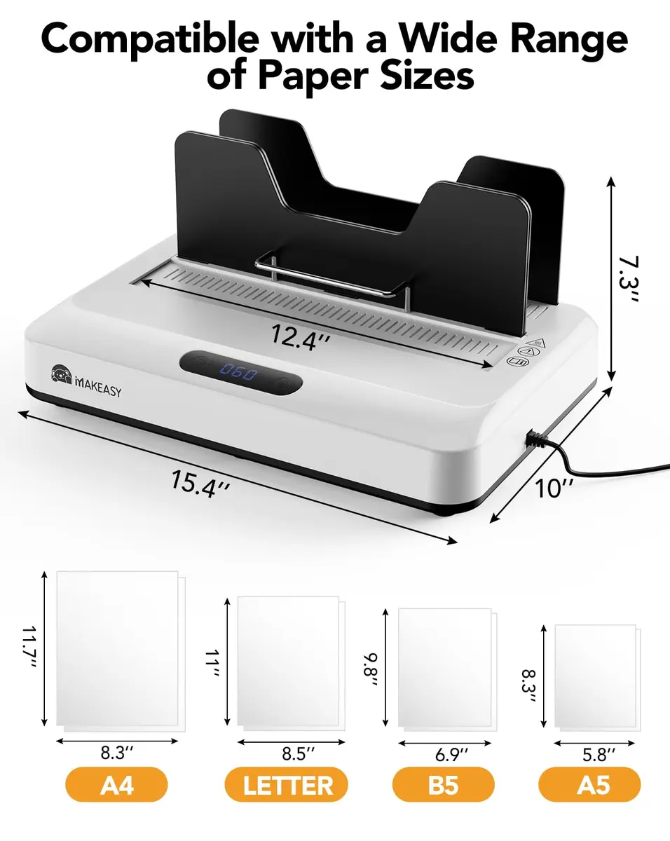 MAKEASY Thermal Binding Machine 500 Sheets | Digital Touch Panel, Air Cooling, 10 Covers - view 3