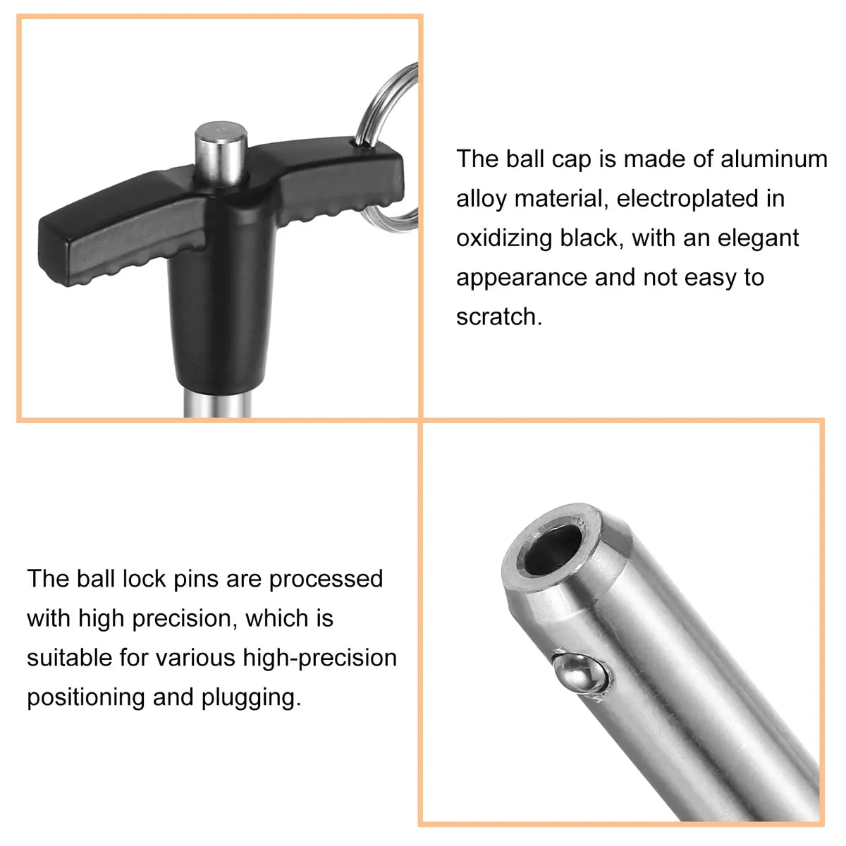 uxcell T Handle Lock Pins 8mm x 90mm Stainless Steel | Quick-Release Fastener for Industrial & Scientific Use - view 4