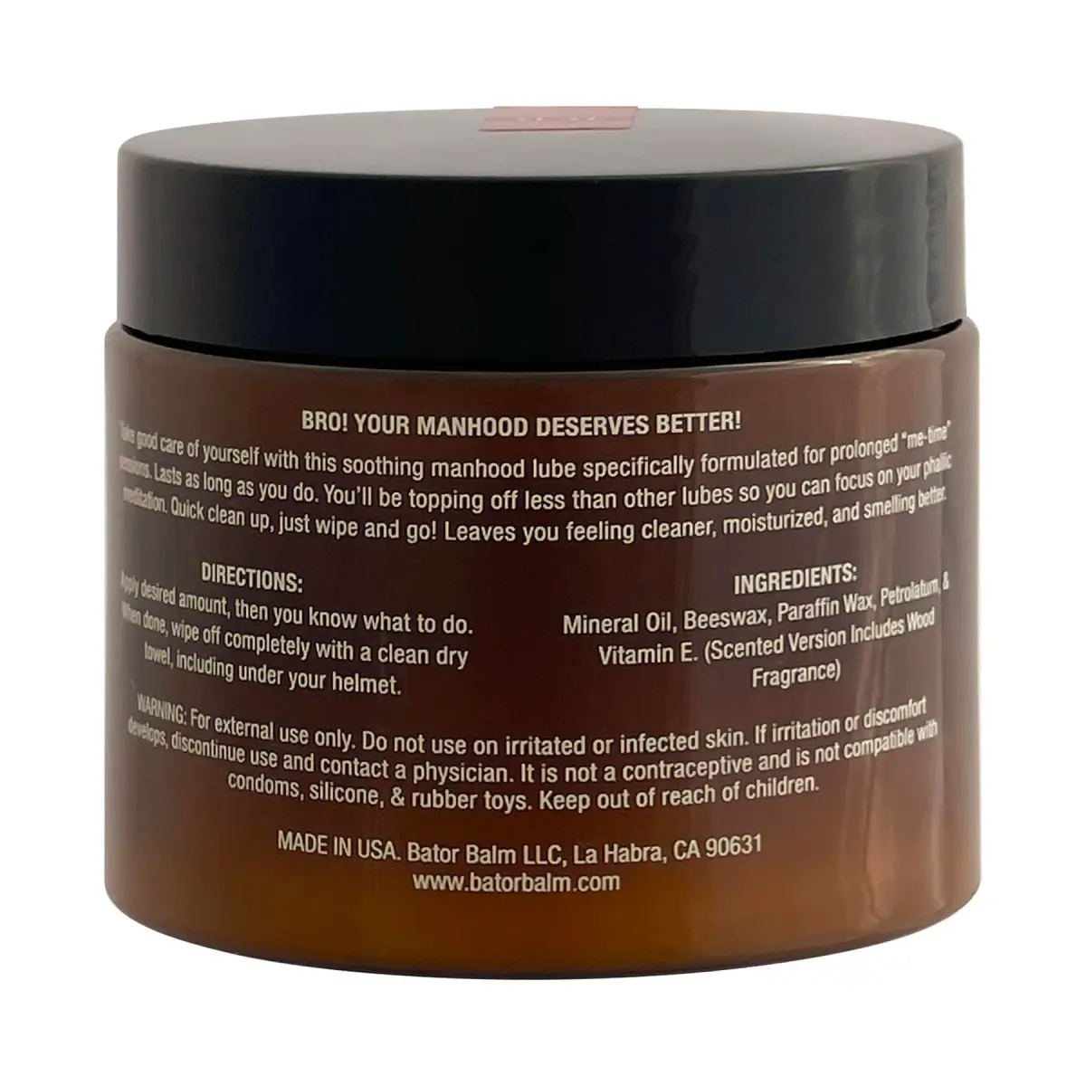 Bator Balm Premium Oil-Based Personal Lubricant 177ml (6 Fl Oz) | Long-Lasting, Easy Clean Up, Moisturizing - view 2
